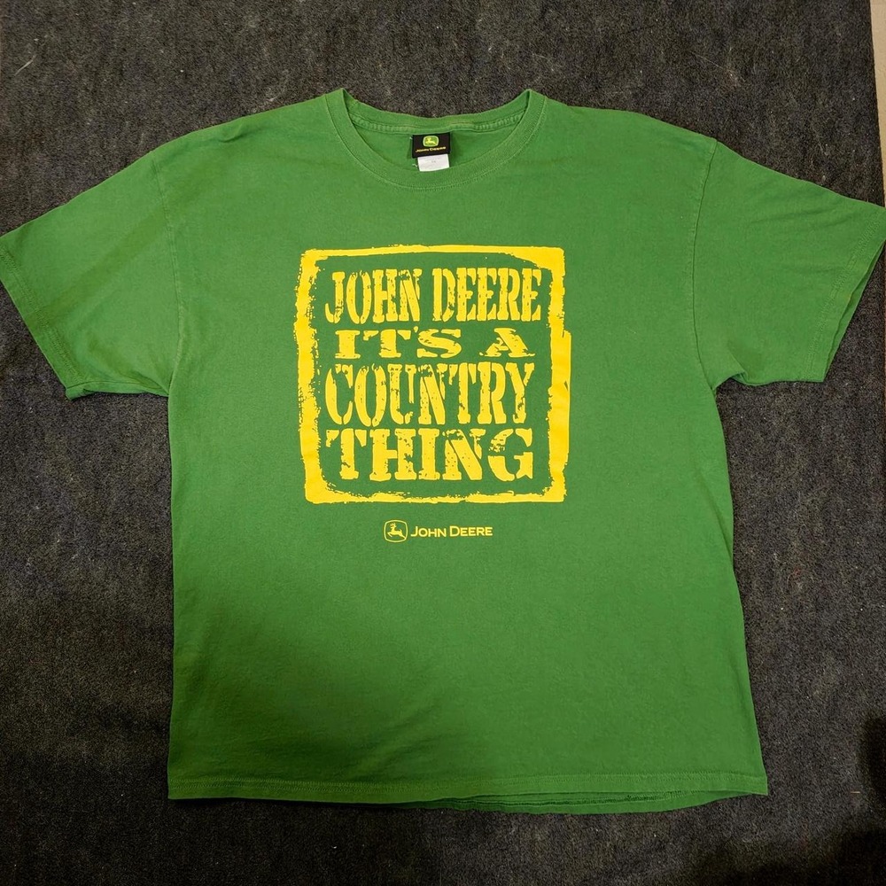 John Deere Mens Green Its A Country Thing Graphic T-Shirt Cotton XL
